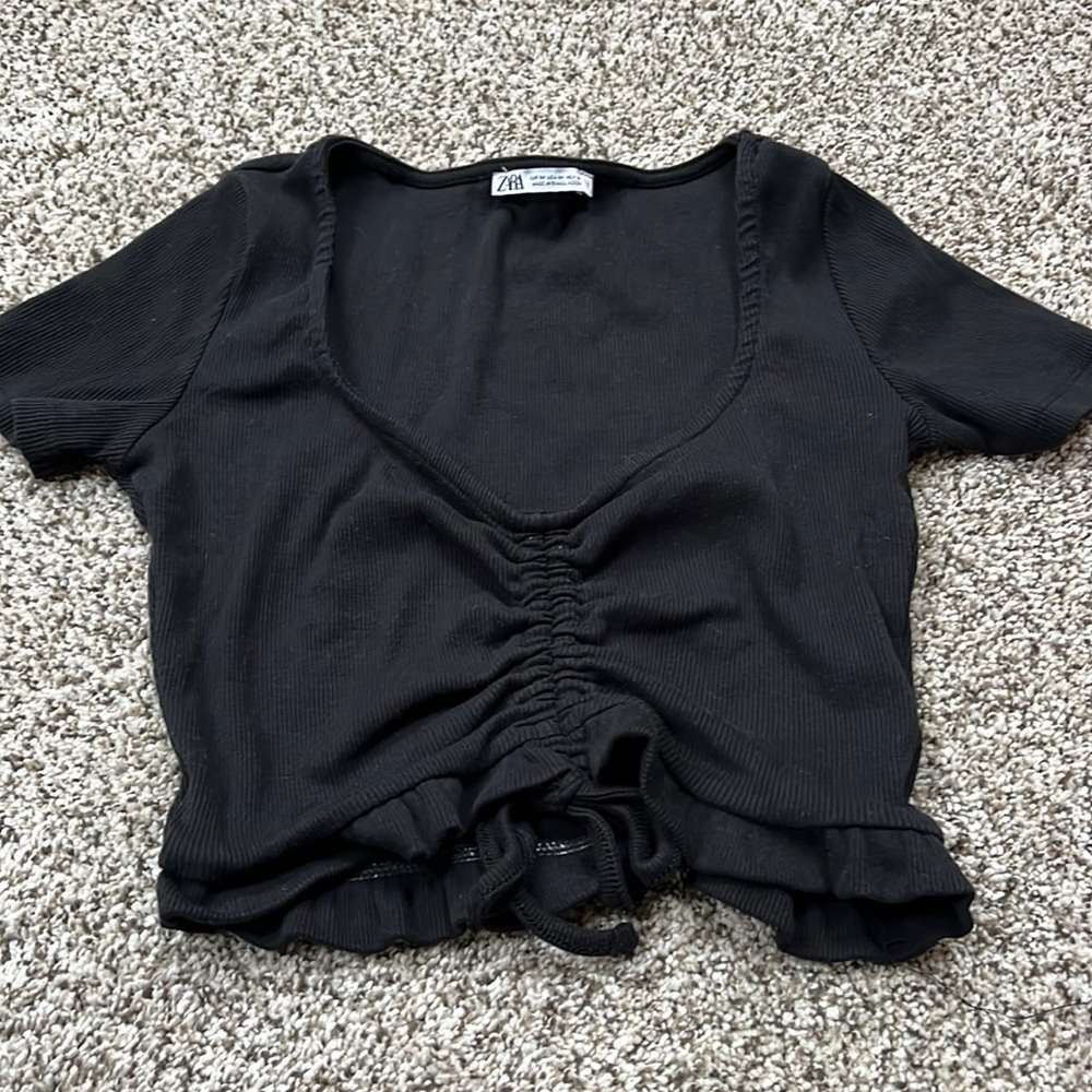 Zara black crop top